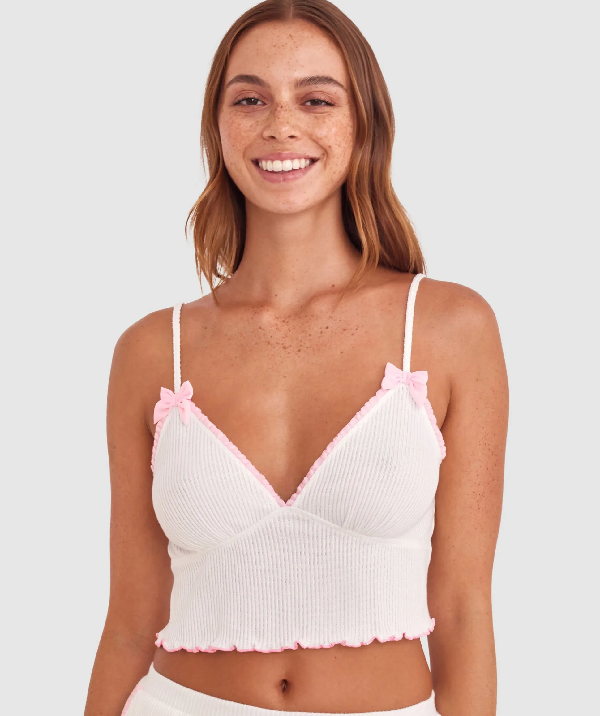 Sary Bralette - Ivory/Pink