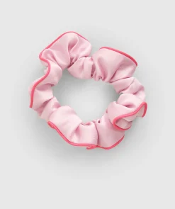 Scrunchie With Piping - Blush Pink/Red