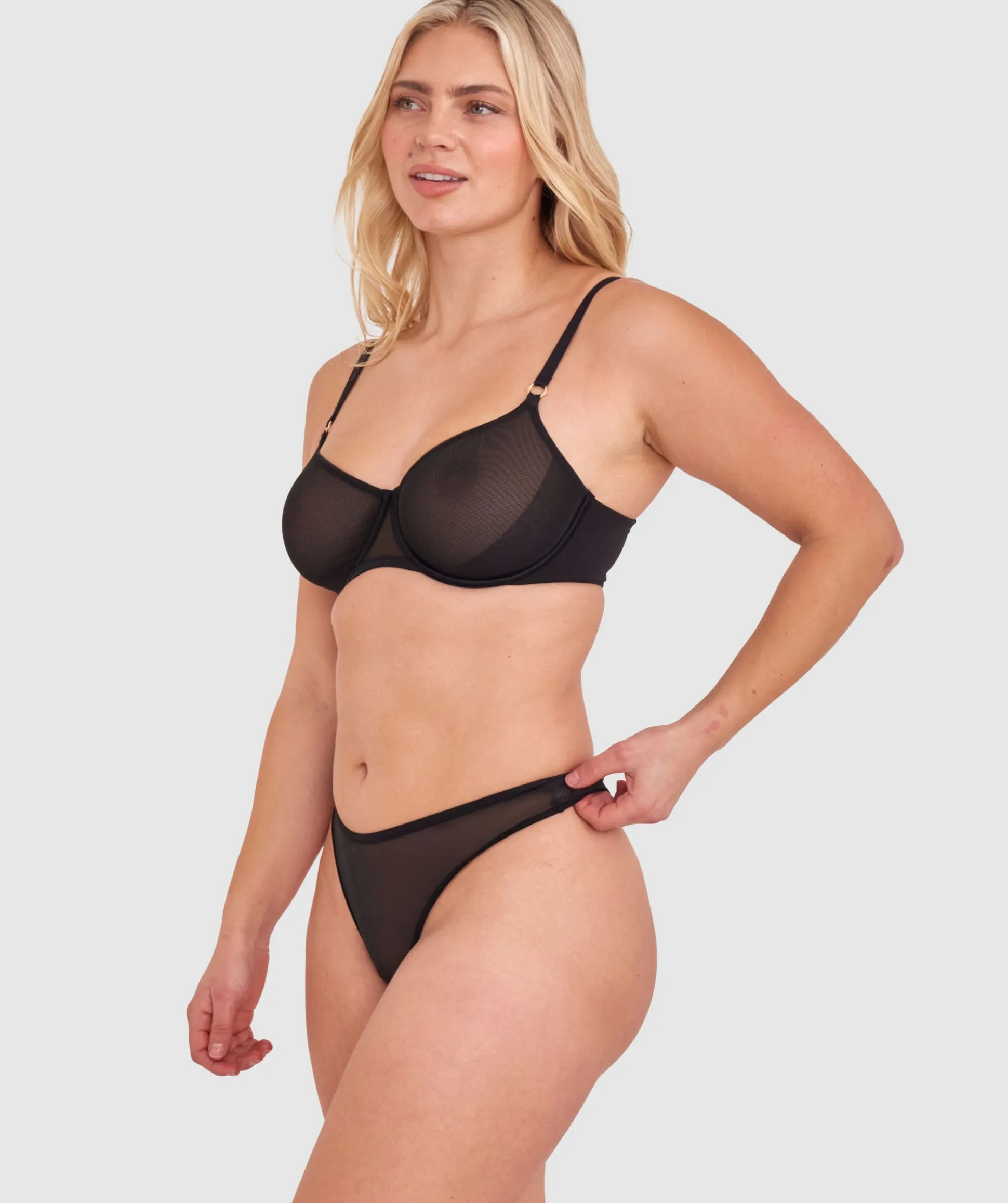 Sexy Basics High Leg G String - Black