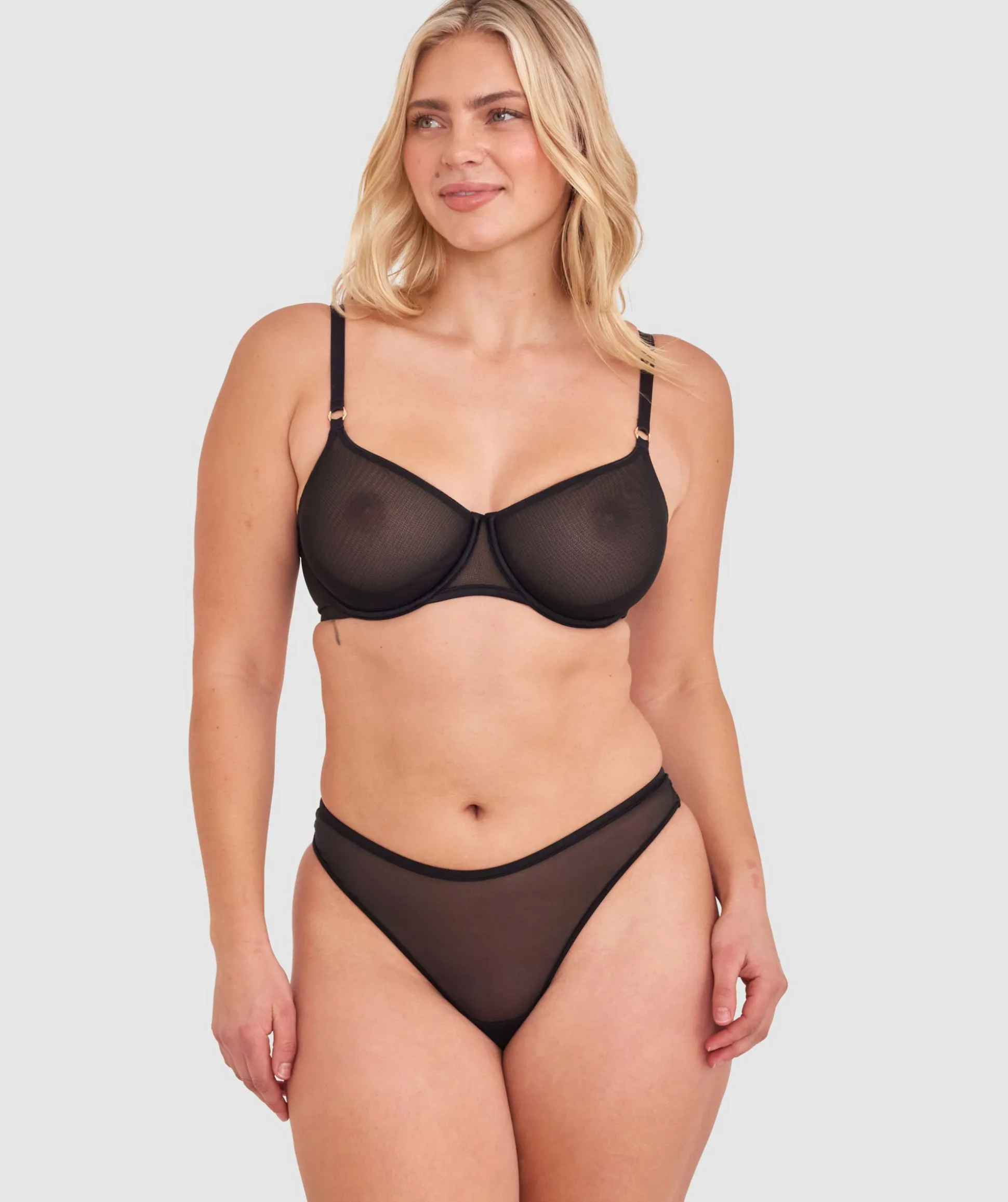 Sexy Basics High Leg G String - Black