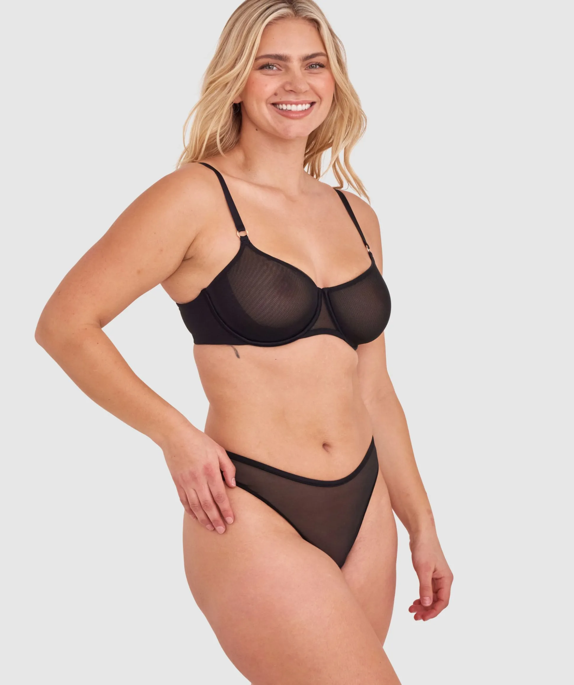 Sexy Basics Underwire Balconette Bra - Black