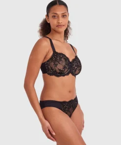 Sienna Brazilian Knicker - Black/Nude