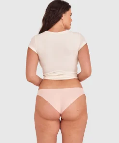 Smooth Comfort Cotton Brazilian Knicker - Blush Pink