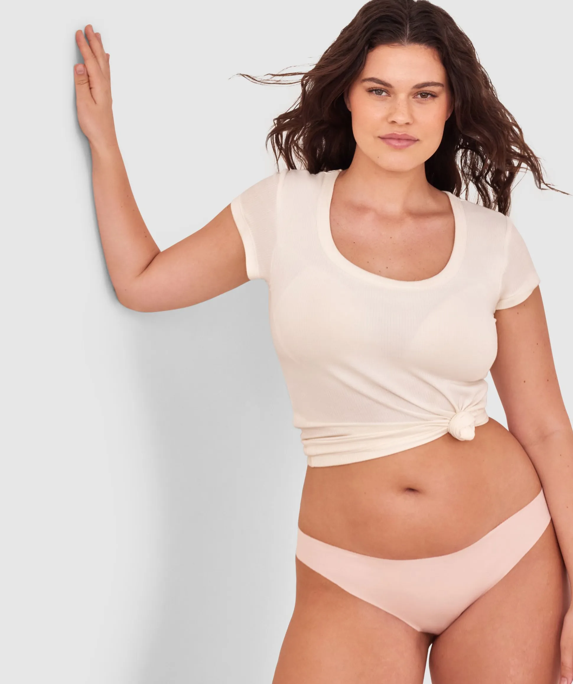 Smooth Comfort Cotton Brazilian Knicker - Blush Pink