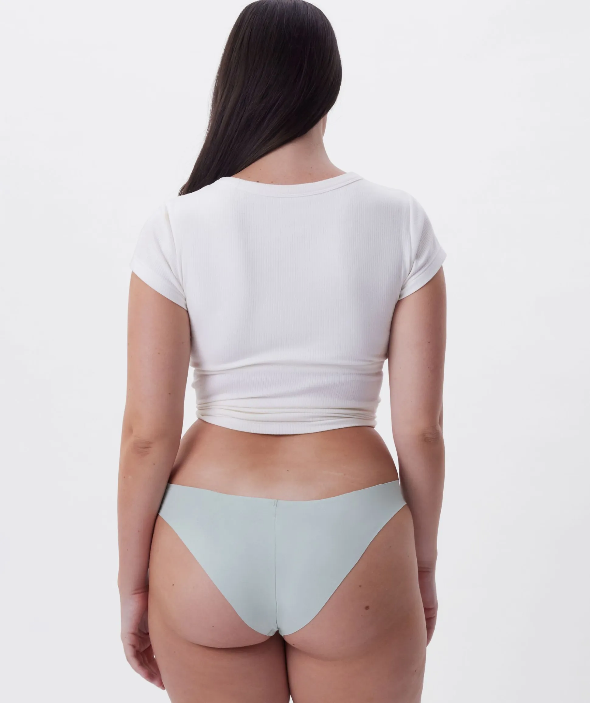 Smooth Comfort Cotton Brazilian Knicker - Light Green