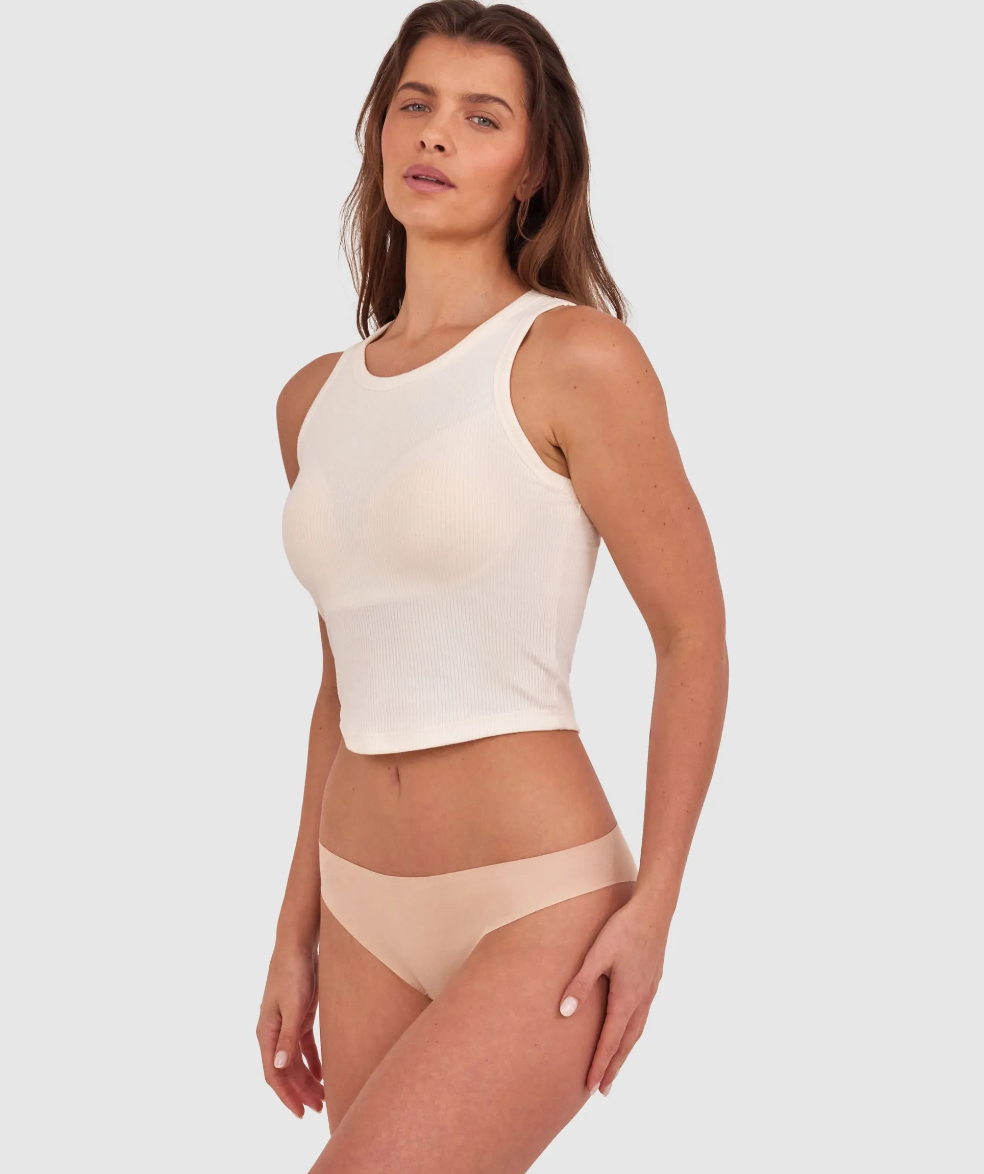 Smooth Comfort Cotton Brazilian Knicker-Nude 2