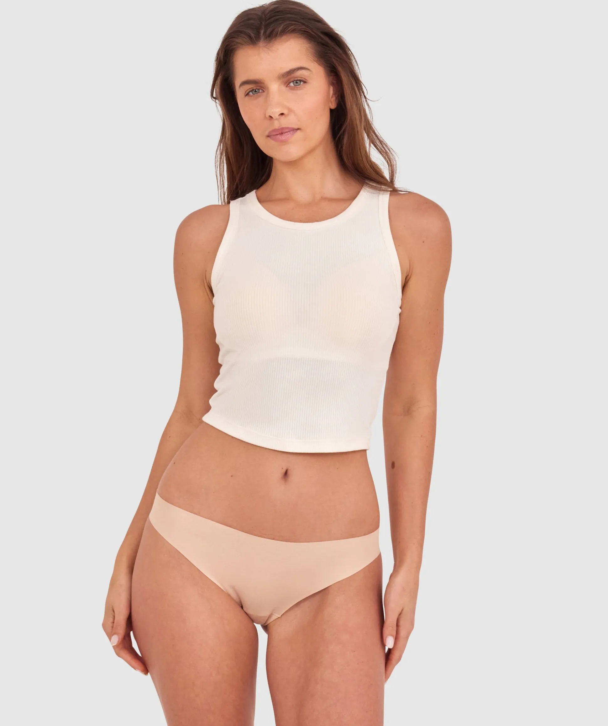 Smooth Comfort Cotton Brazilian Knicker-Nude 2