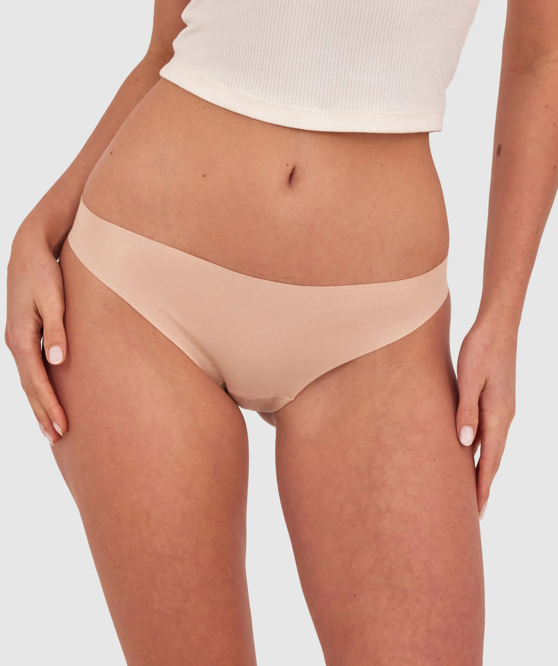 Smooth Comfort Cotton Brazilian Knicker-Nude 2