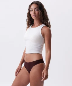 Smooth Comfort Cotton Brazilian Knicker-Dark Brown