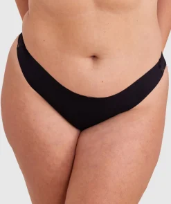 Smooth Comfort Lace V String Knicker - Black/ Black
