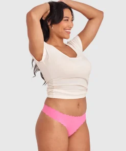 Smooth Comfort Scallop G String - Pink