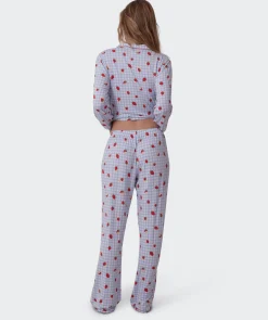 Strawberry Patch Long Pant - Light Blue