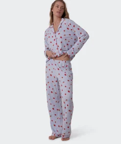 Strawberry Patch Long Pant - Light Blue