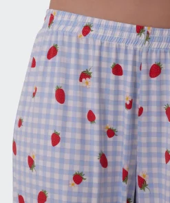 Strawberry Patch Long Pant - Light Blue
