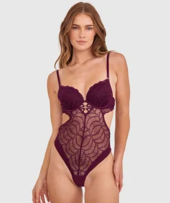 Summer Lightly Lined Bliss Bodysuit - Dark Purple
