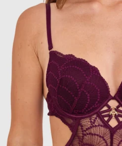 Summer Lightly Lined Bliss Bodysuit - Dark Purple