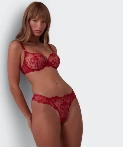 Vamp All Yours High Leg Brazilian Knicker - Dark Red