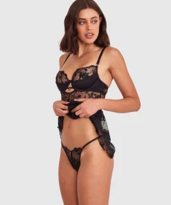 Vamp All Yours High Leg G String - Black