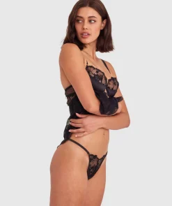 Vamp All Yours High Leg G String - Black