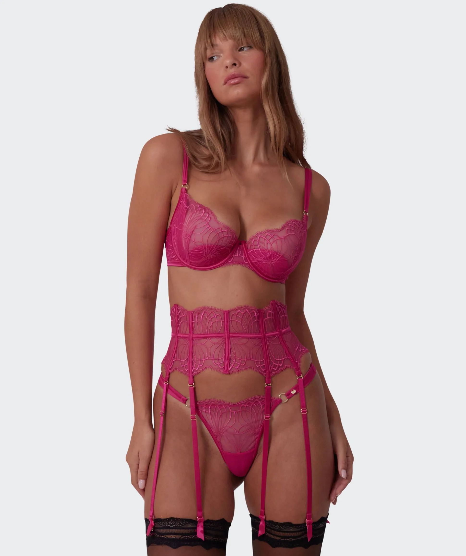 Vamp Be Mine Suspender - Dark Pink