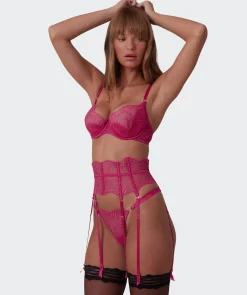 Vamp Be Mine Suspender - Dark Pink