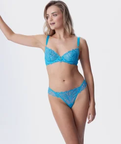 Vamp Damsel High Leg Brazilian Knicker - Blue