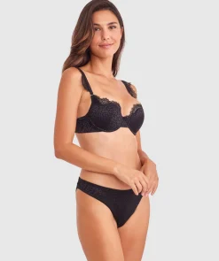 Vamp Feisty High Leg Brazilian Knicker - Black