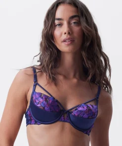 Vamp Follow My Lead Push Up 1/4 Cup Bra - Navy