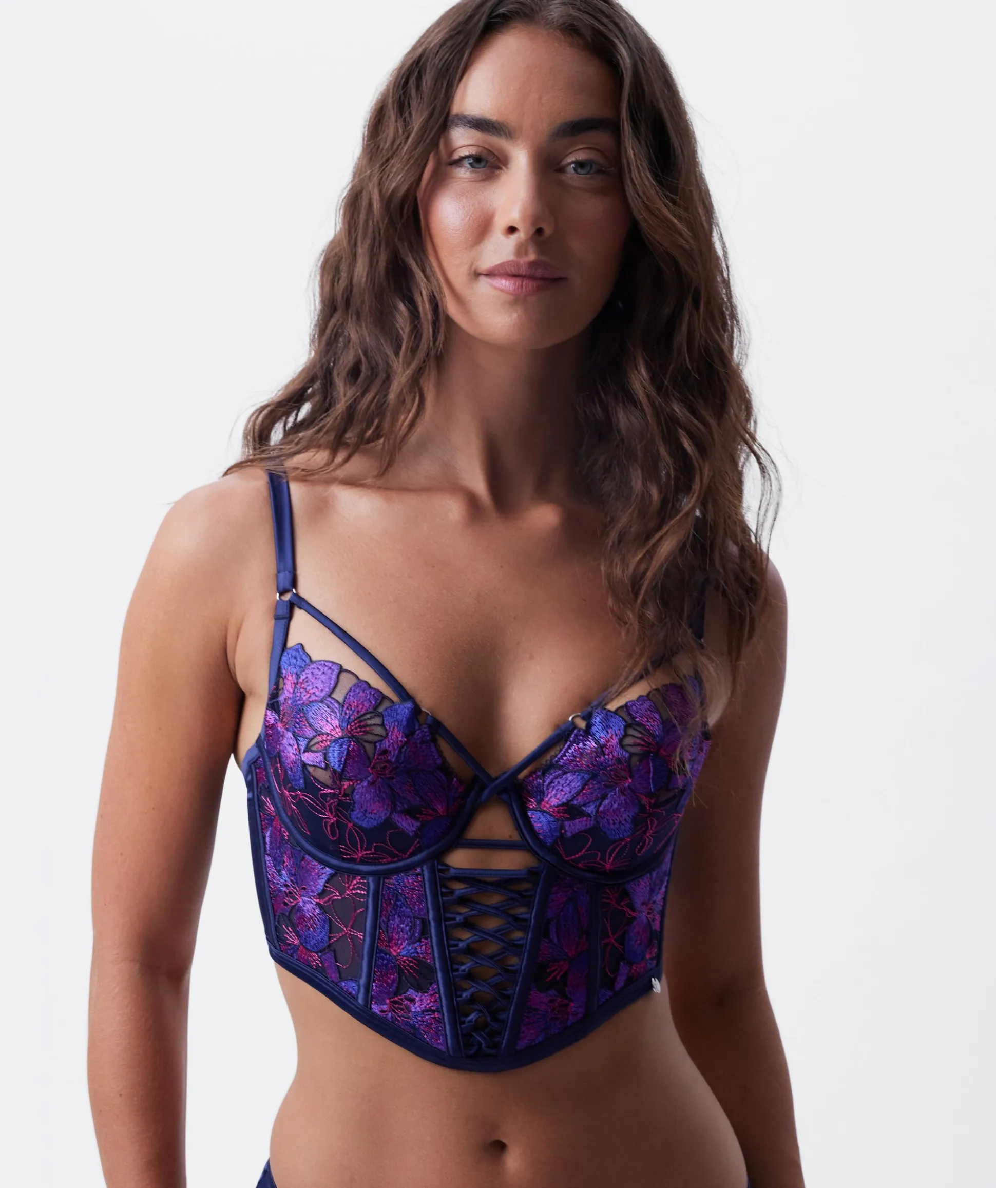 Vamp Follow My Lead Push Up 1/4 Cup Corset - Navy