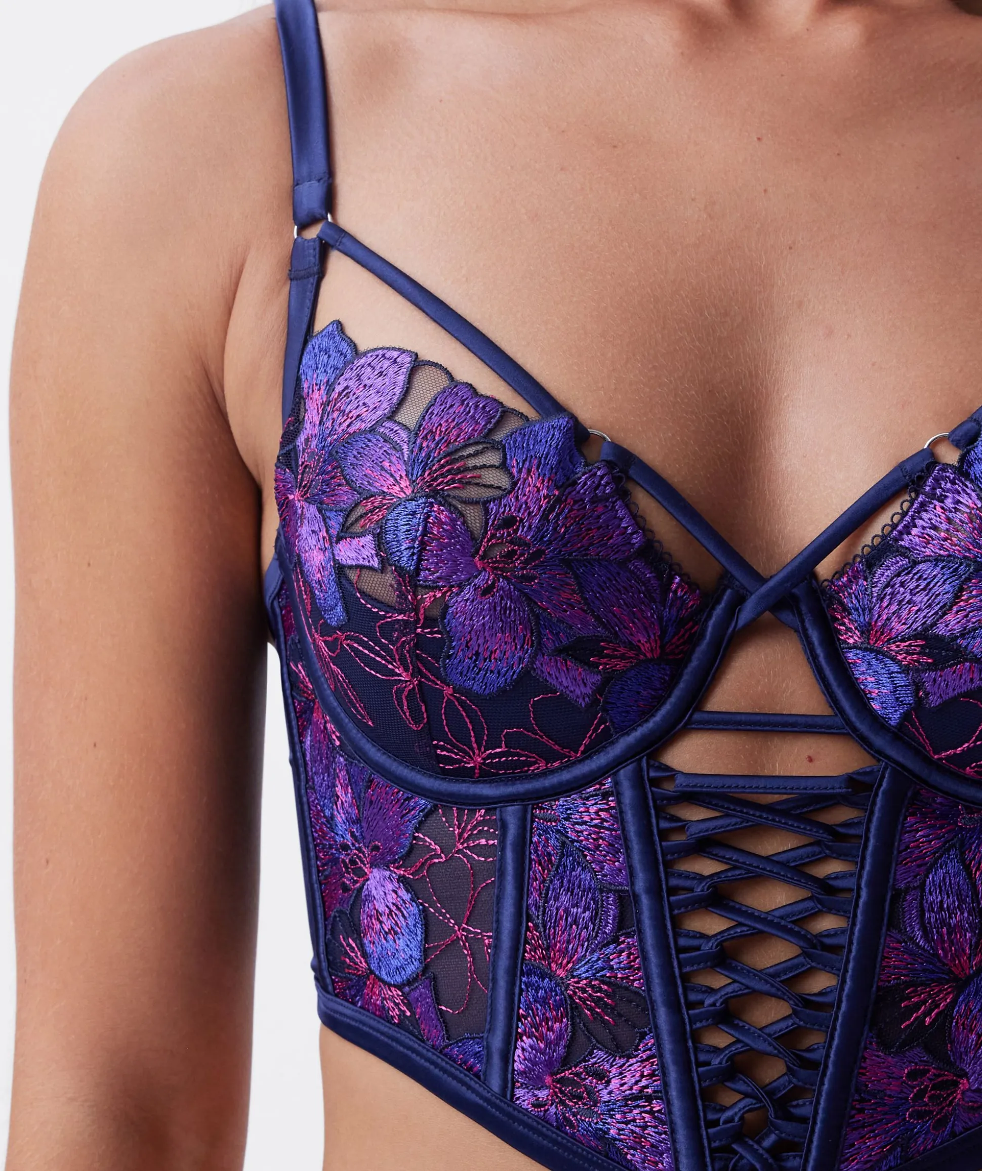 Vamp Follow My Lead Push Up 1/4 Cup Corset - Navy