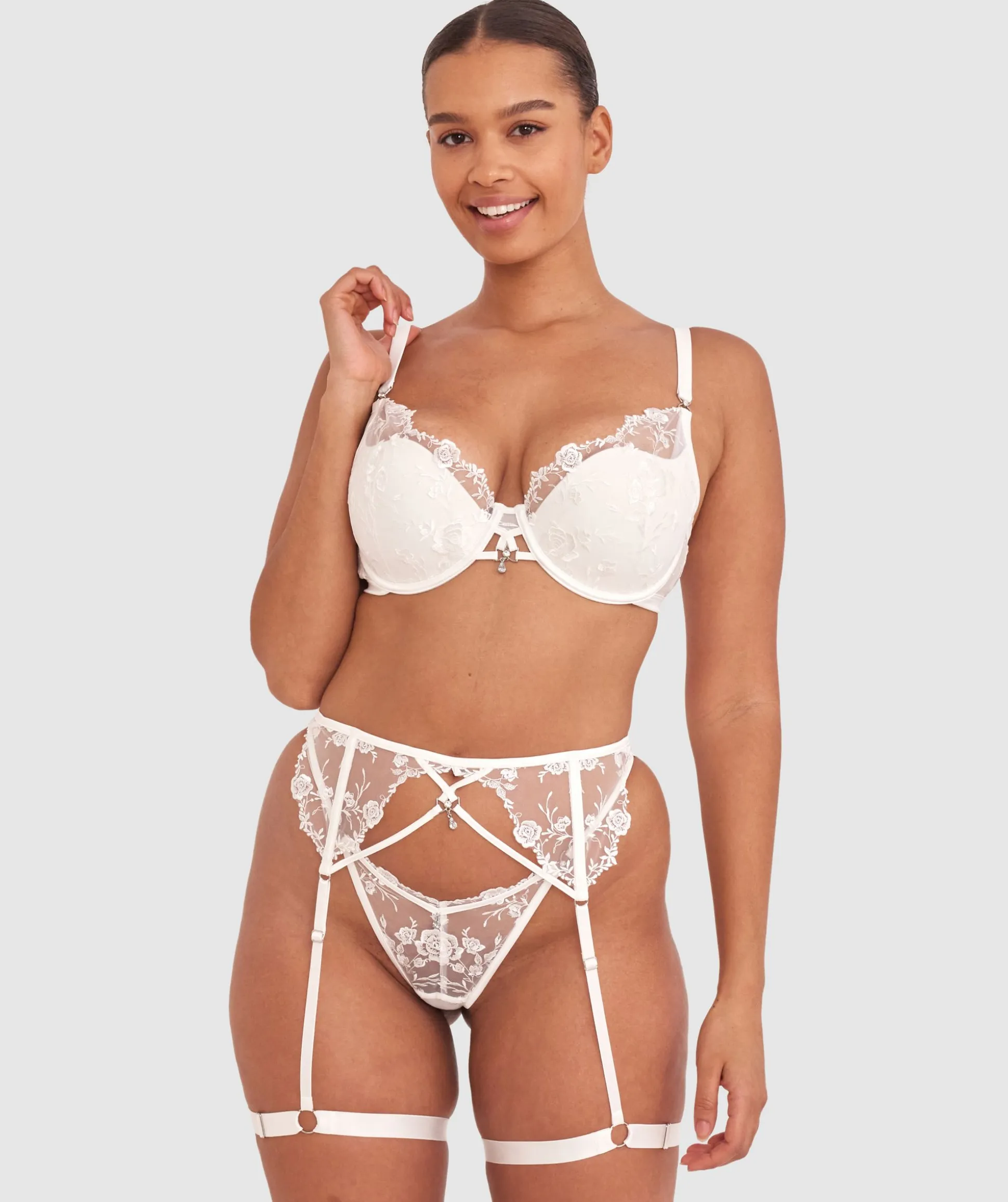 Vamp Honey I'm Home Suspender - Ivory