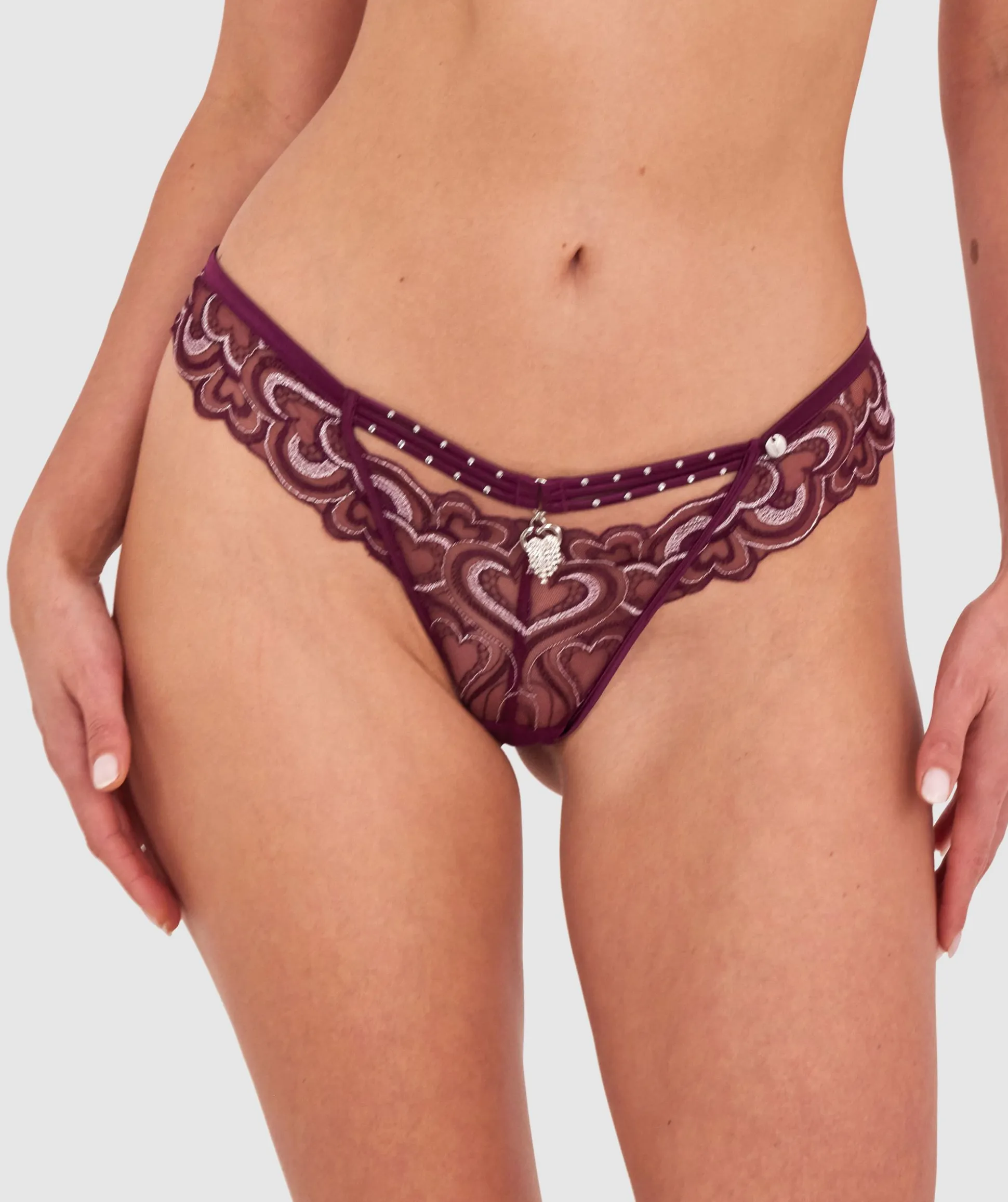 Vamp Love Hurts Brazilian Knicker - Berry
