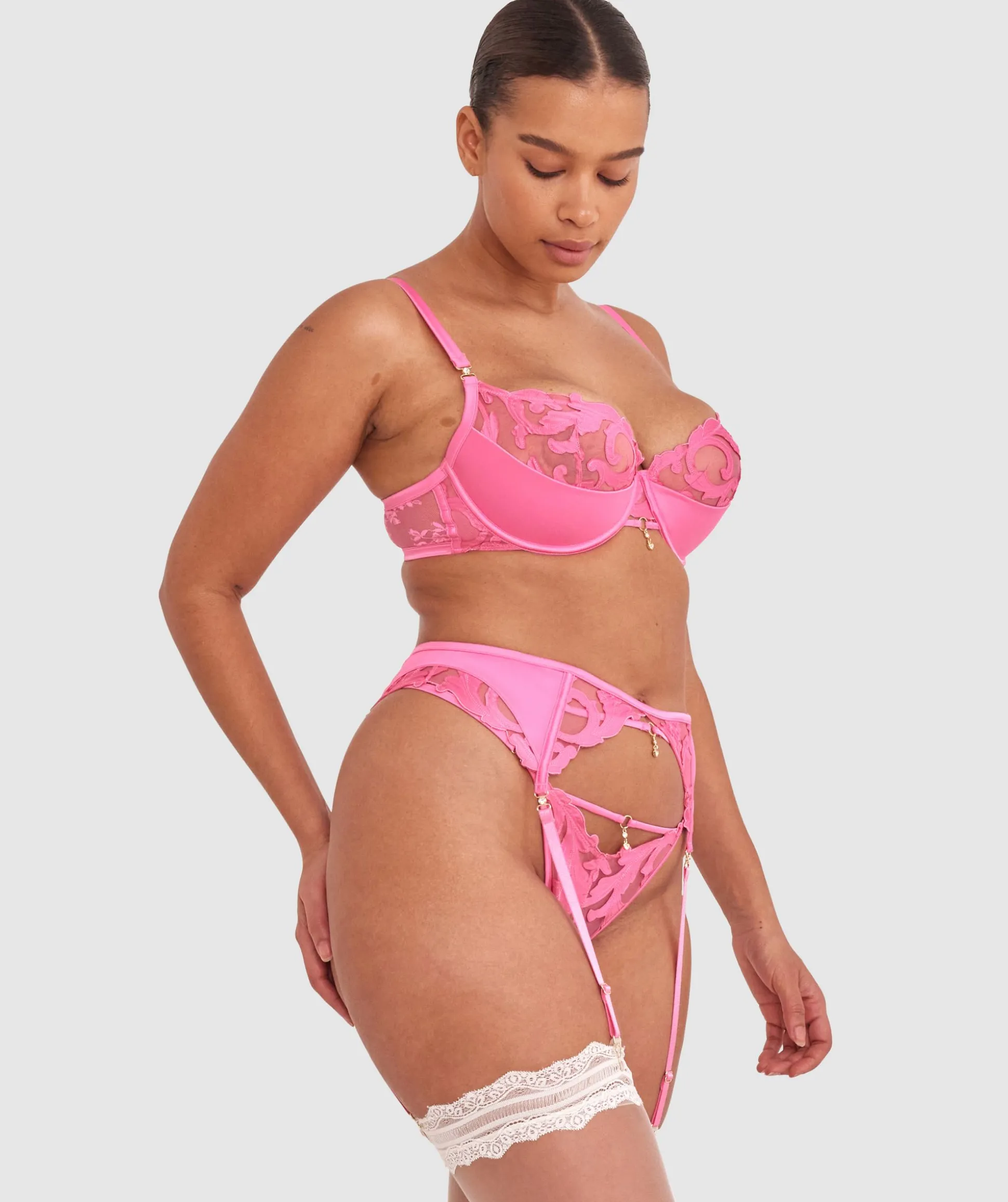Vamp Pink Passion Suspender - Pink