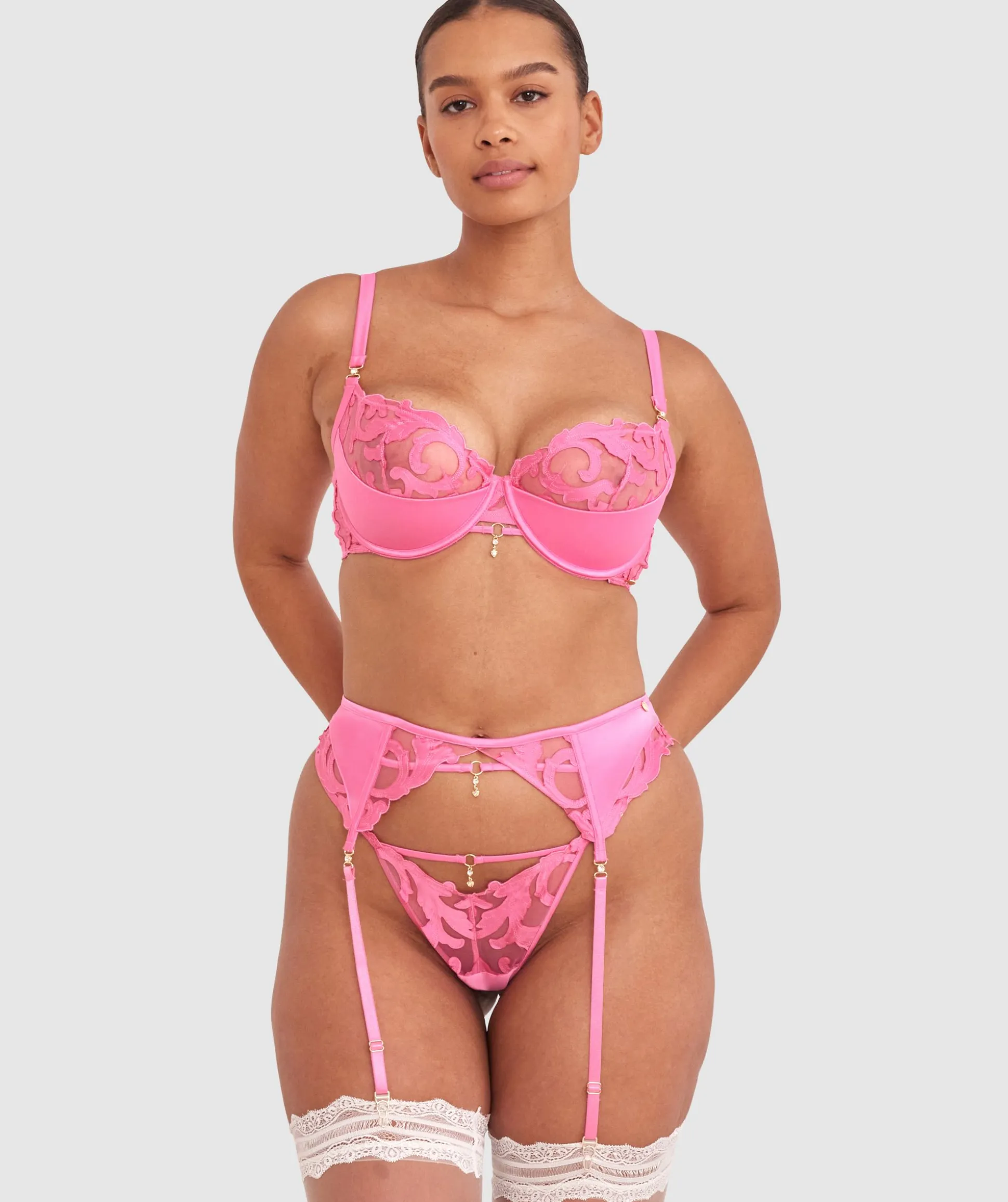 Vamp Pink Passion Suspender - Pink