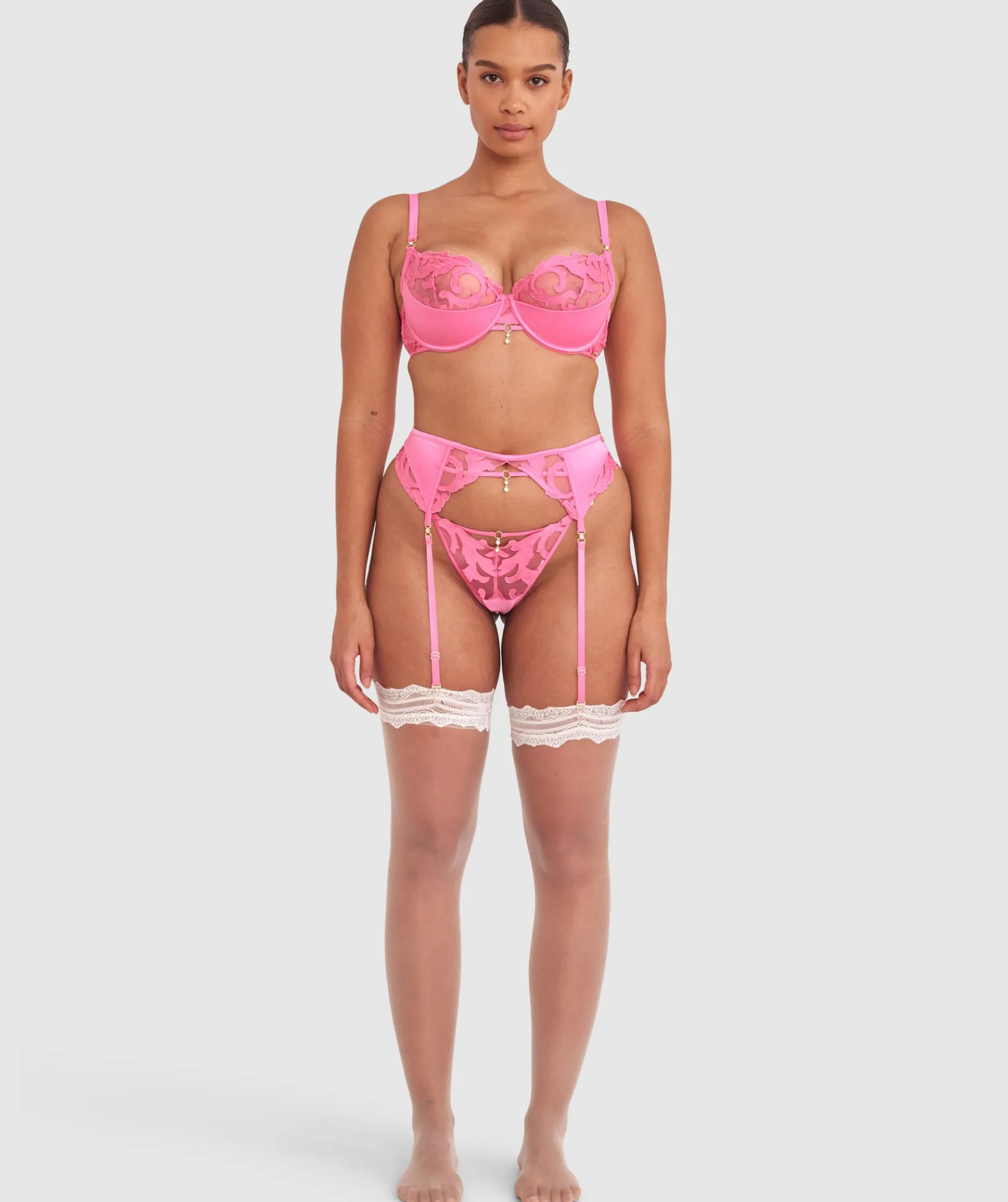 Vamp Pink Passion Suspender - Pink