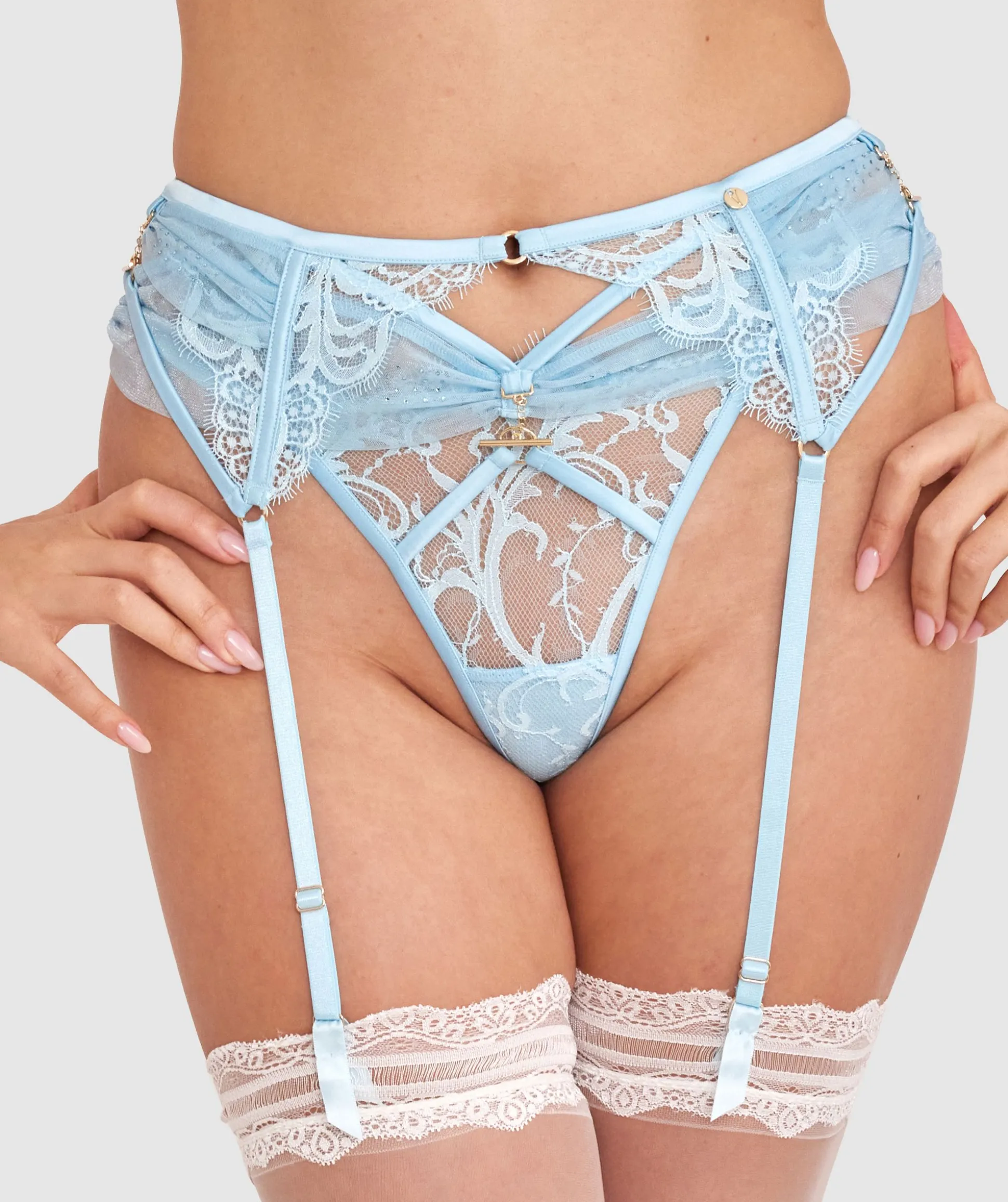 Vamp Promise Me Suspender - Pale Blue