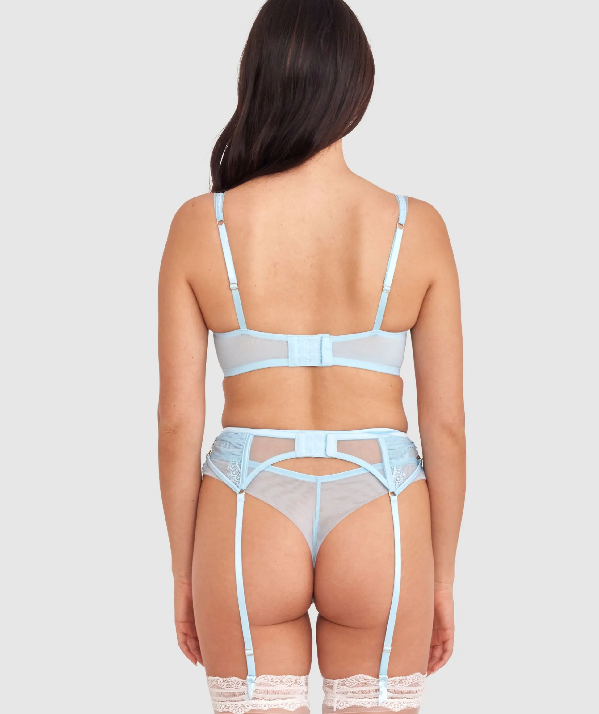 Vamp Promise Me Suspender - Pale Blue