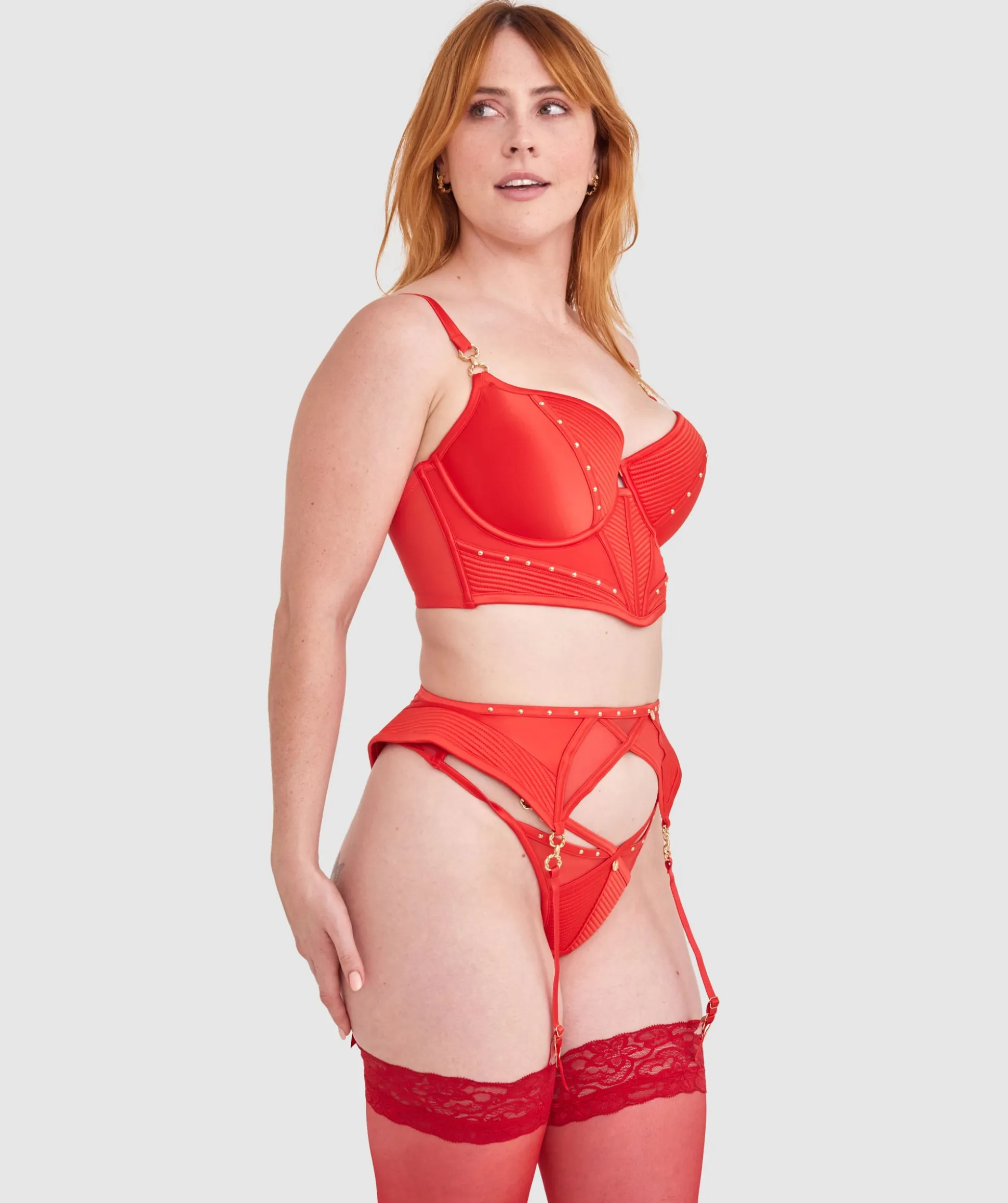Vamp Ride Or Die Suspender - Red