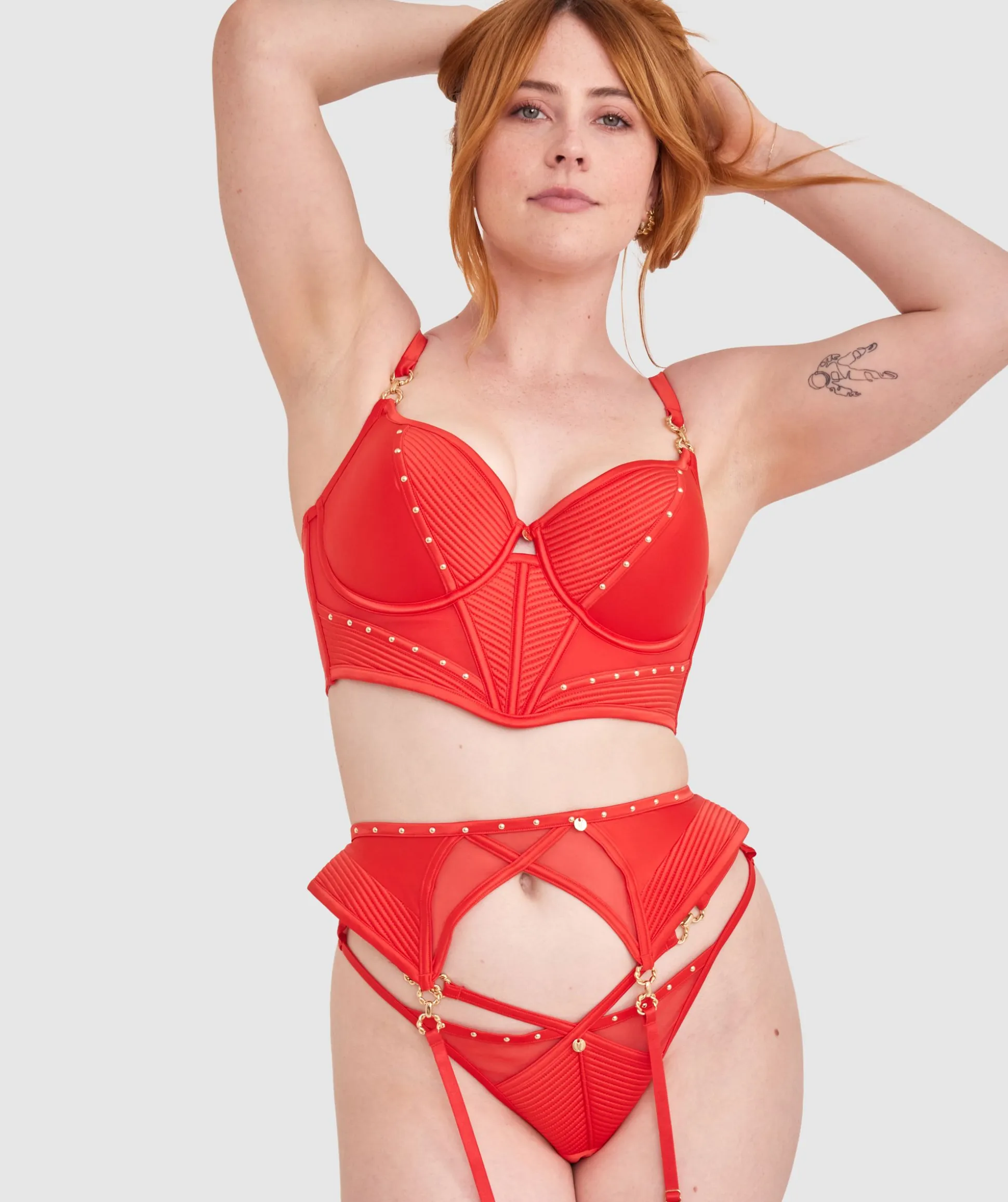 Vamp Ride Or Die Suspender - Red