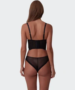 Vamp Stay The Night High Leg Brazilian Knicker - Black