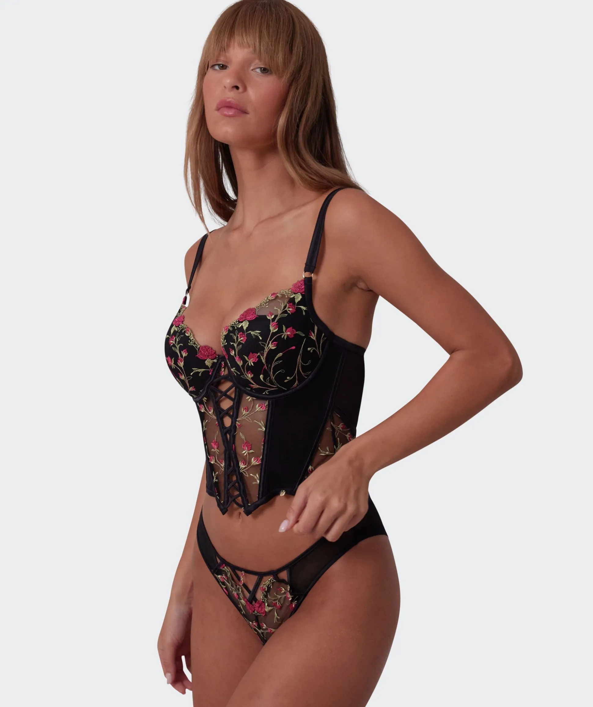Vamp Stay The Night High Leg Brazilian Knicker - Black