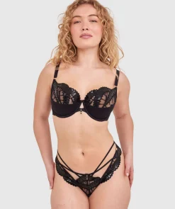 Vamp Vixen High Leg Brazilian Knicker - Black