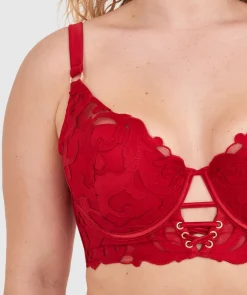 Vamp Wildest Dreams Push Up Bra-Dark Red