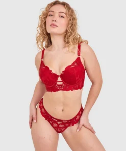 Vamp Wildest Dreams Push Up Bra-Dark Red