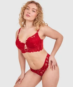 Vamp Wildest Dreams Push Up Bra-Dark Red