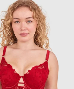 Vamp Wildest Dreams Push Up Bra-Dark Red