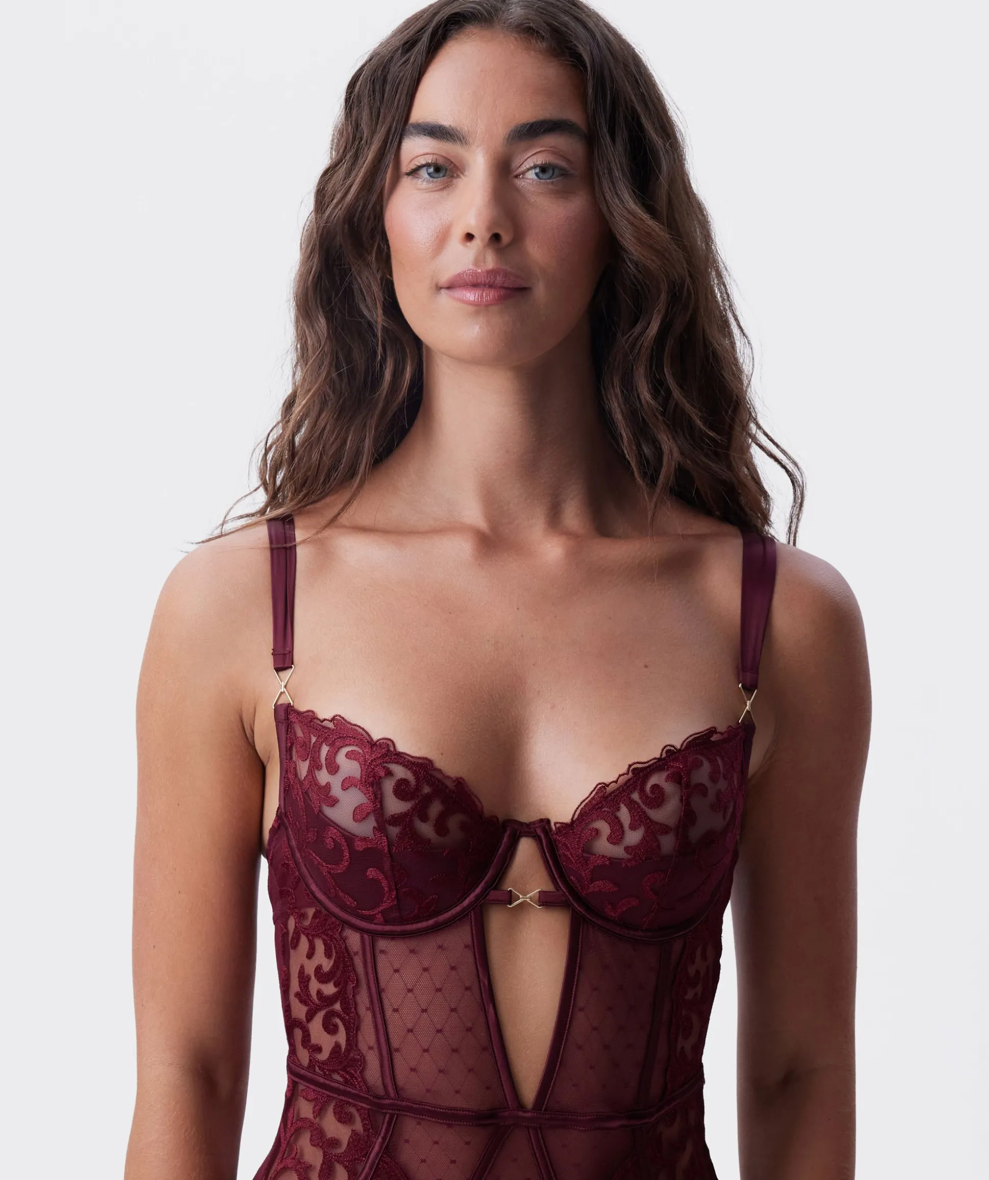 Vamp Yours Truly Push Up 1/4 Cup Bodysuit - Berry
