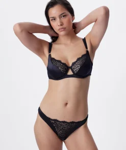 Venus High Leg Brazilian Knicker - Black